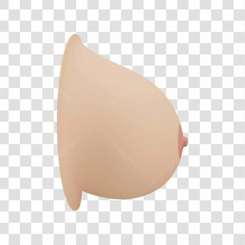 Asset 3D Laço Com Seio Para Campanha Outubro Rosa Contra Câncer De Mama Com Fundo Transparente