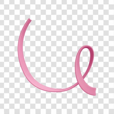 Asset 3D Laço Com Seio Para Campanha Outubro Rosa Contra Câncer De Mama Com Fundo Transparente