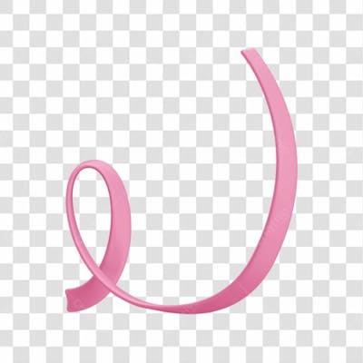 Asset 3D Laço Com Seio Para Campanha Outubro Rosa Contra Câncer De Mama Com Fundo Transparente