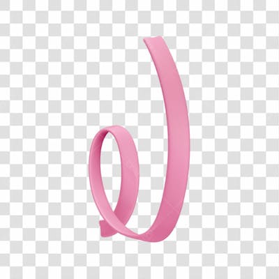 Asset 3D Laço Com Seio Para Campanha Outubro Rosa Contra Câncer De Mama Com Fundo Transparente