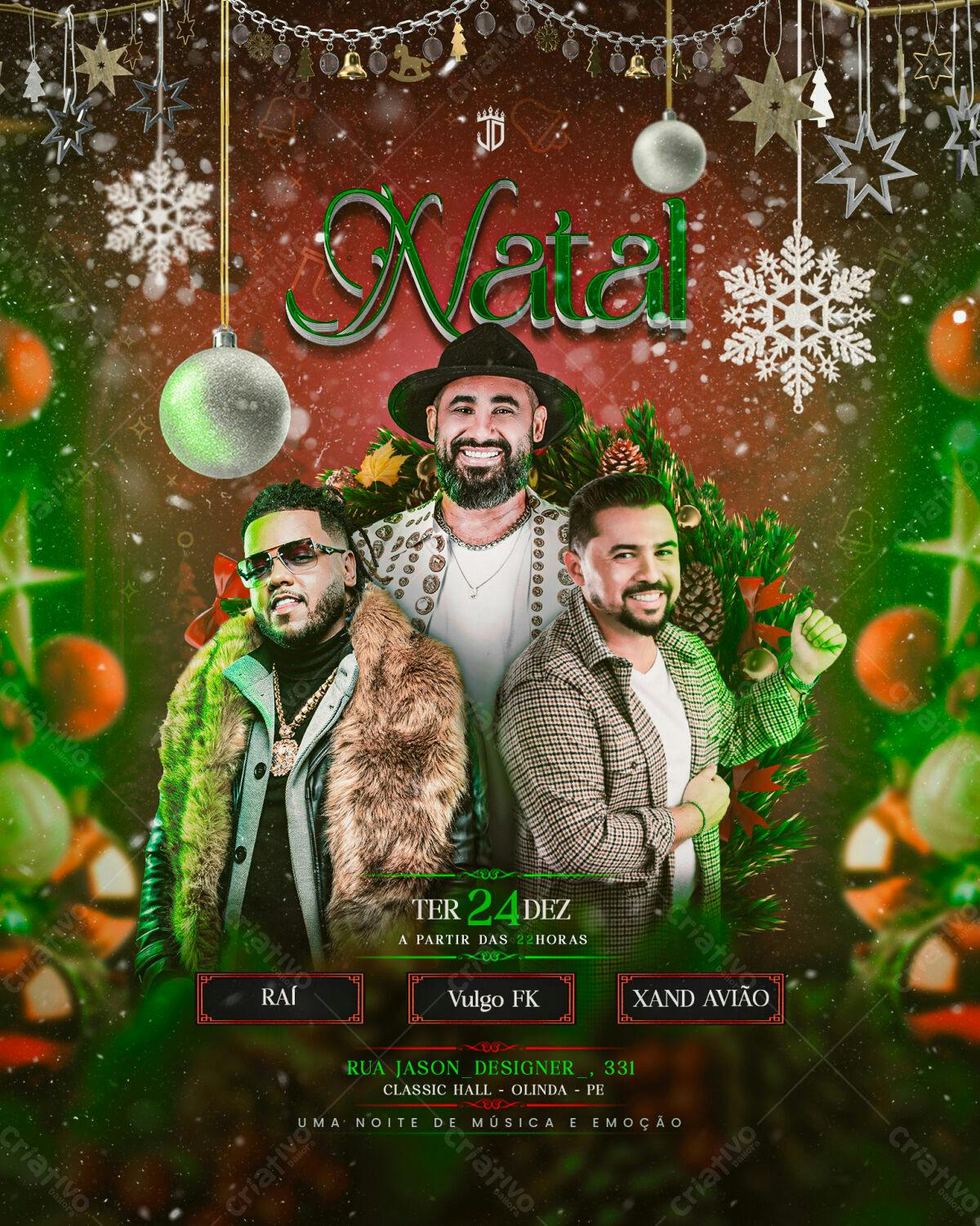 Flyer de Natal com Shows PSD Editável