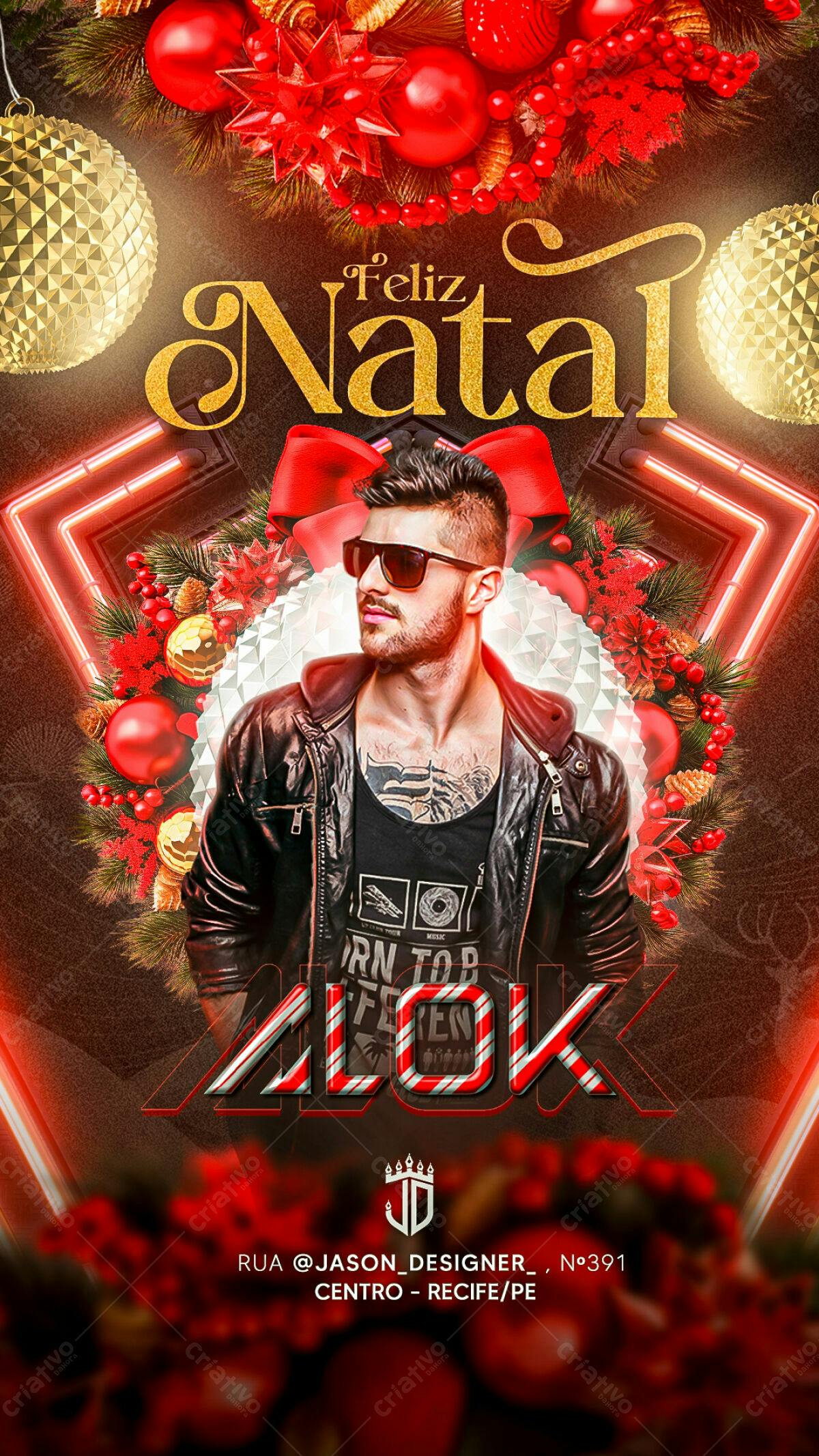 Flyer Natal Alok PSD Editável