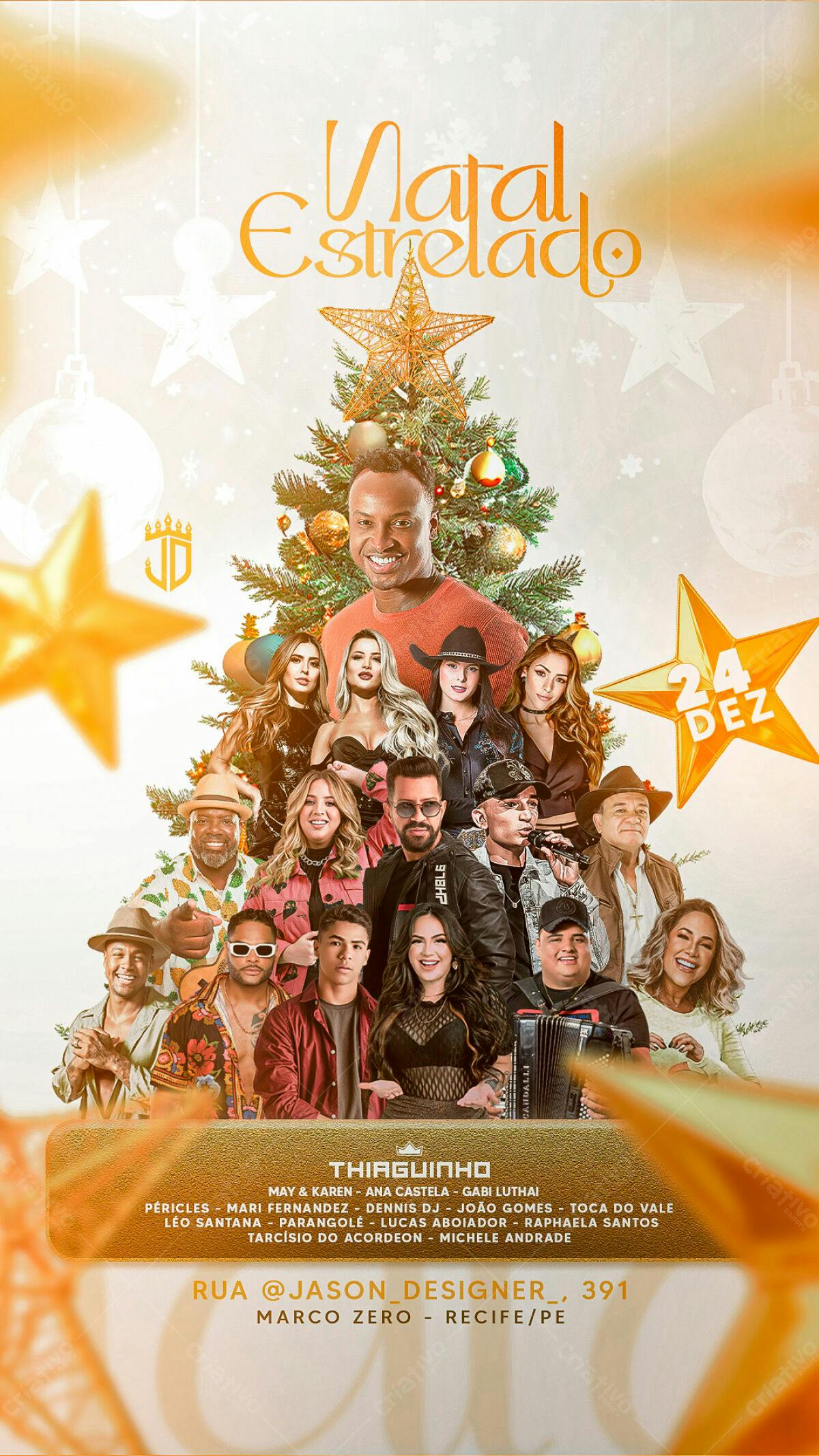 Flyer Natal Estrelado PSD Editável