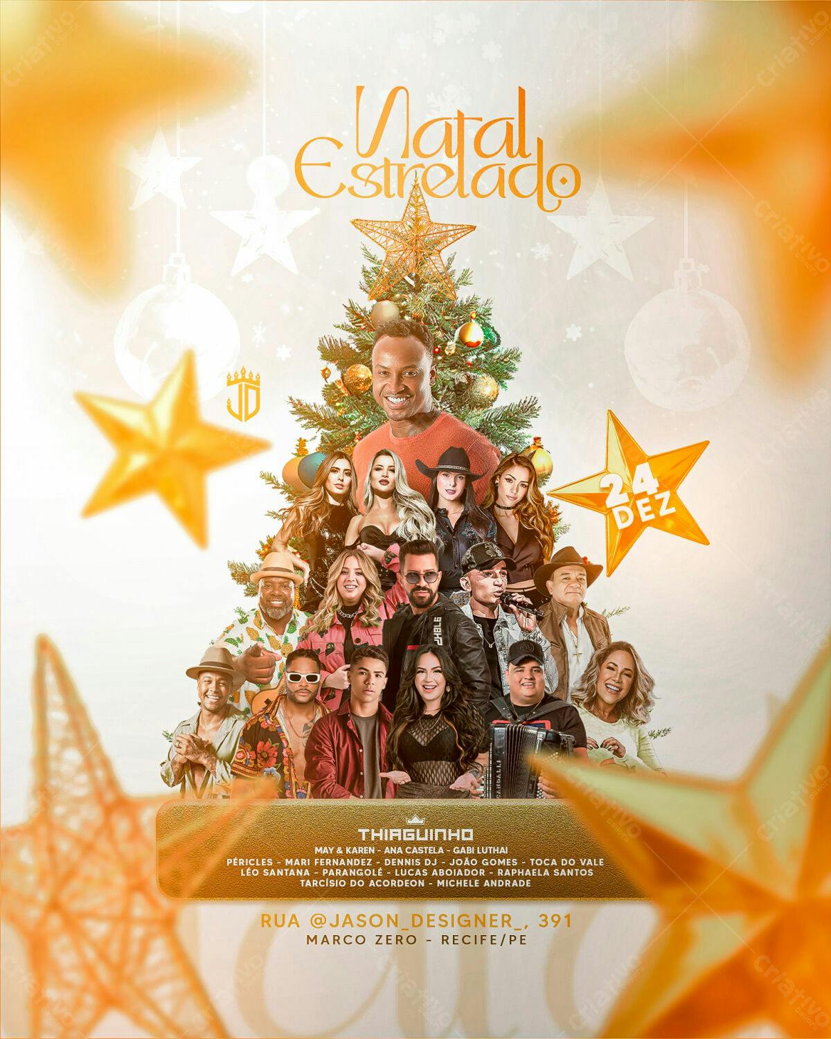 Flyer para Show de Natal Estrelado PSD Editável