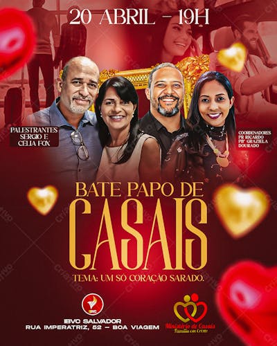 Flyer Dia Dos Namorados Bate Papo De Casais