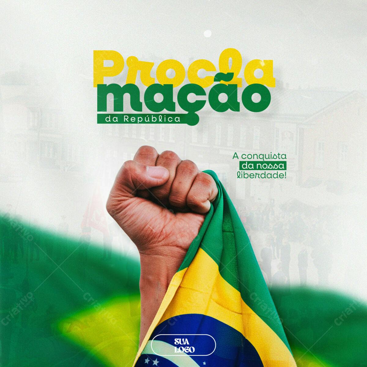 Postagem Dia da Proclamação da República PSD Editável