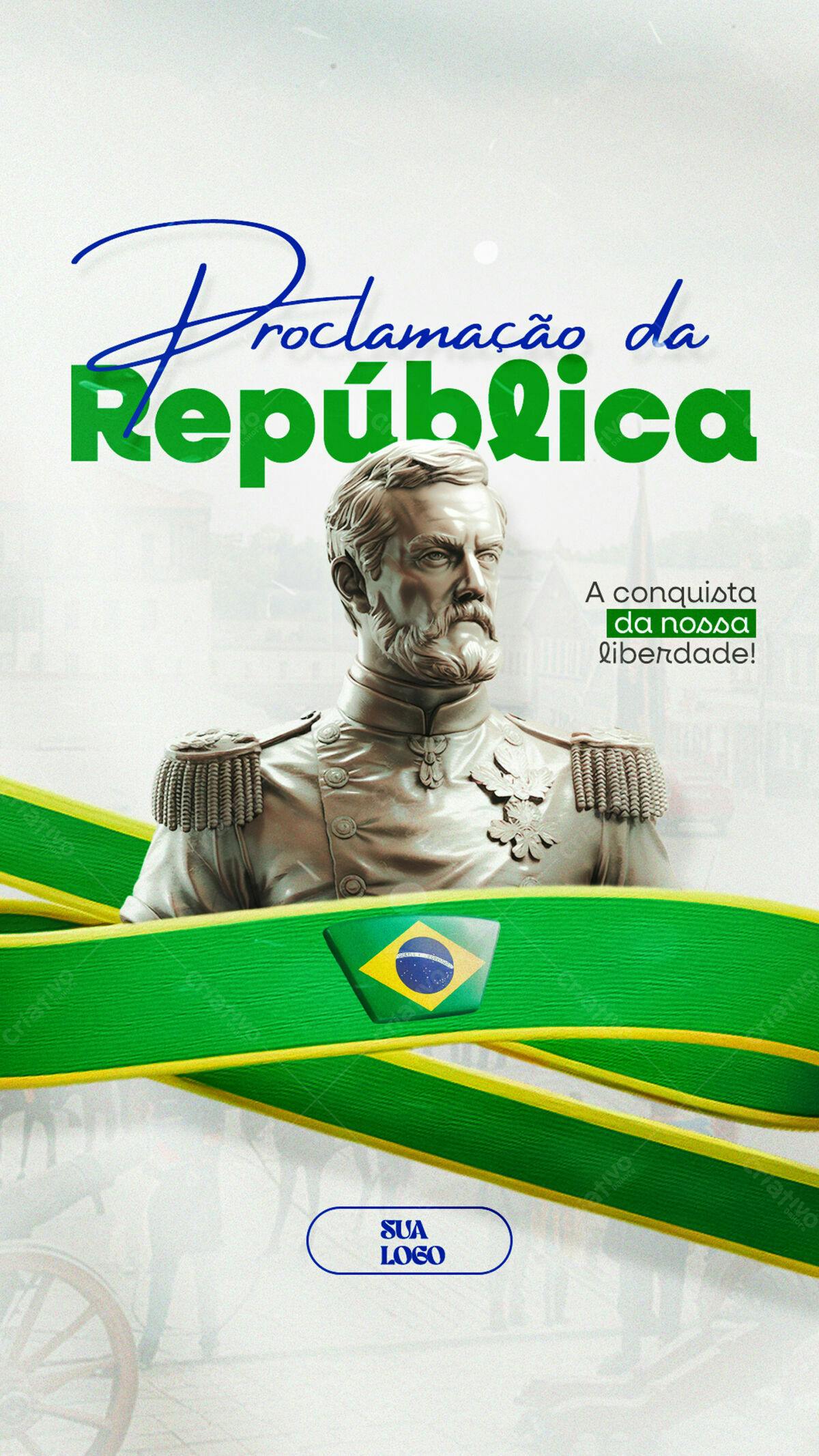 Flyer para o Dia da Proclamação da República PSD Editável