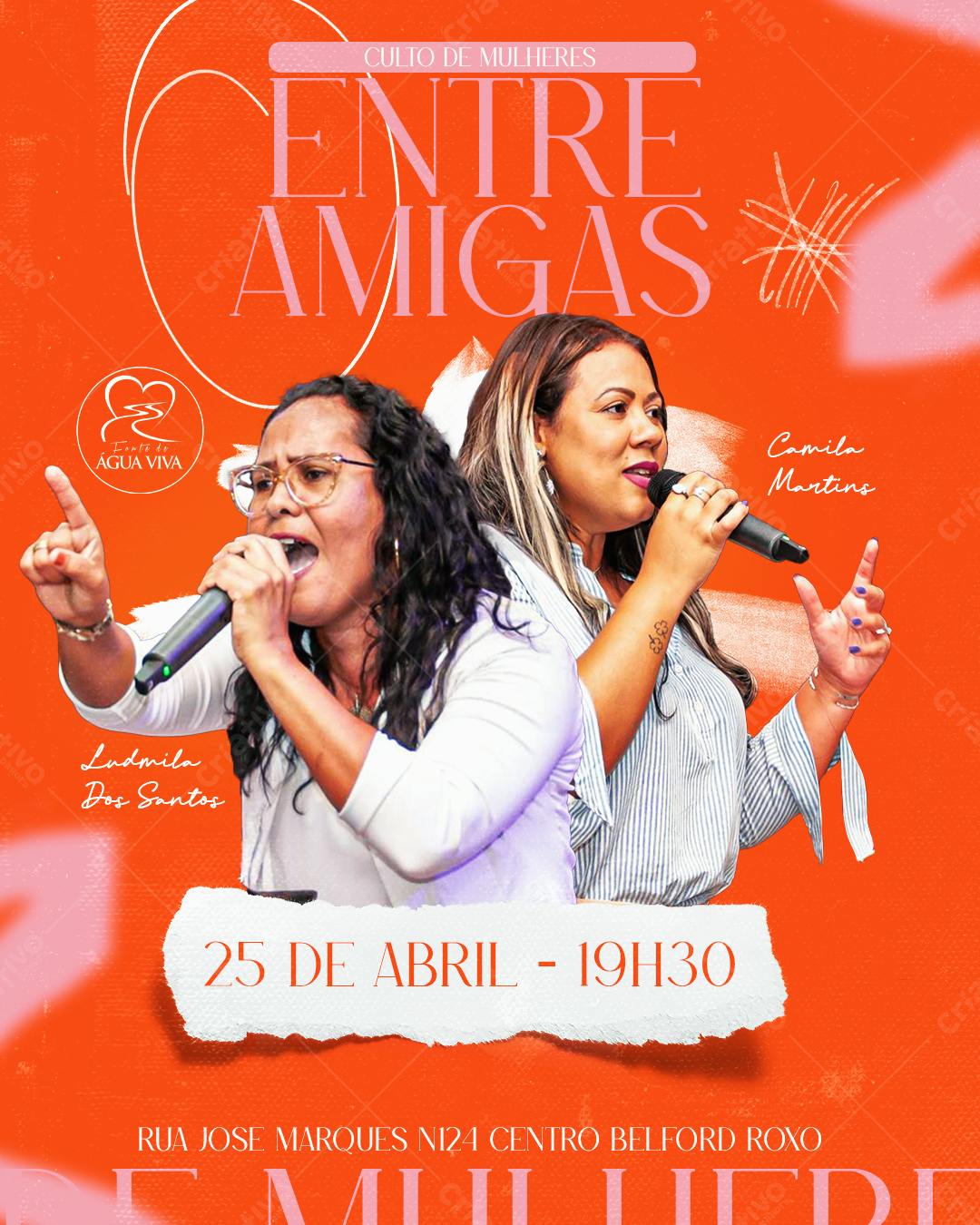 Flyer para Culto de Mulheres Entre Amigas PSD Editável