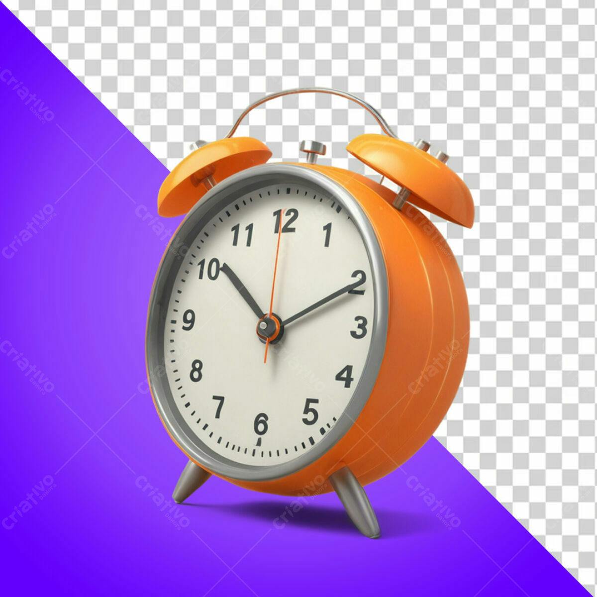 Relógio Despertador Laranja PSD Editável
