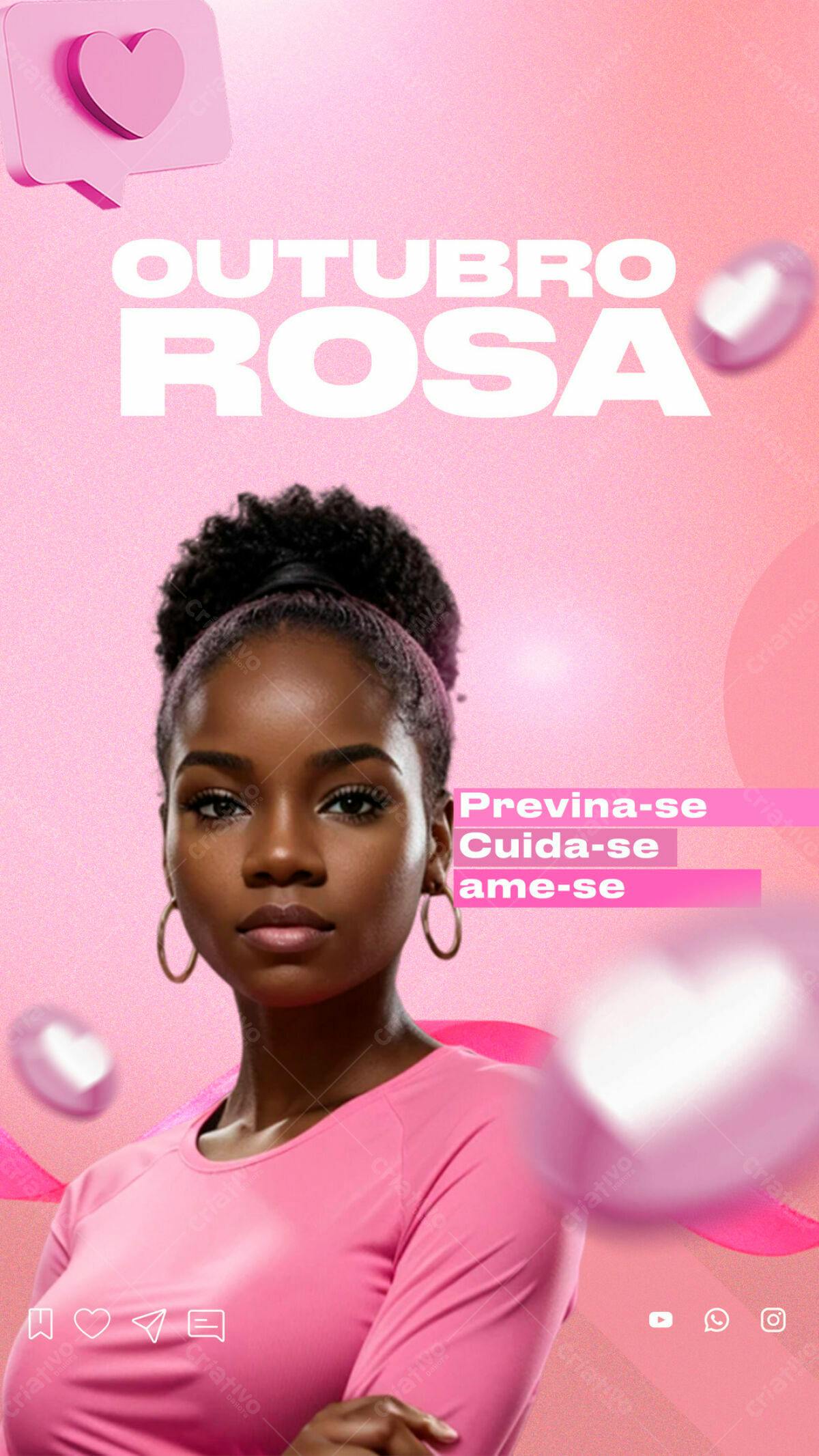 Post para Outubro Rosa PSD Editável