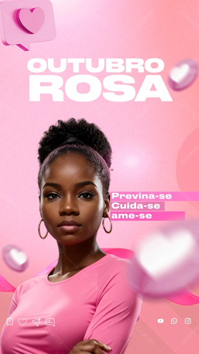 Post para Outubro Rosa PSD Editável