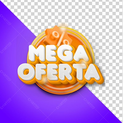Badge Mega Oferta PSD Editável