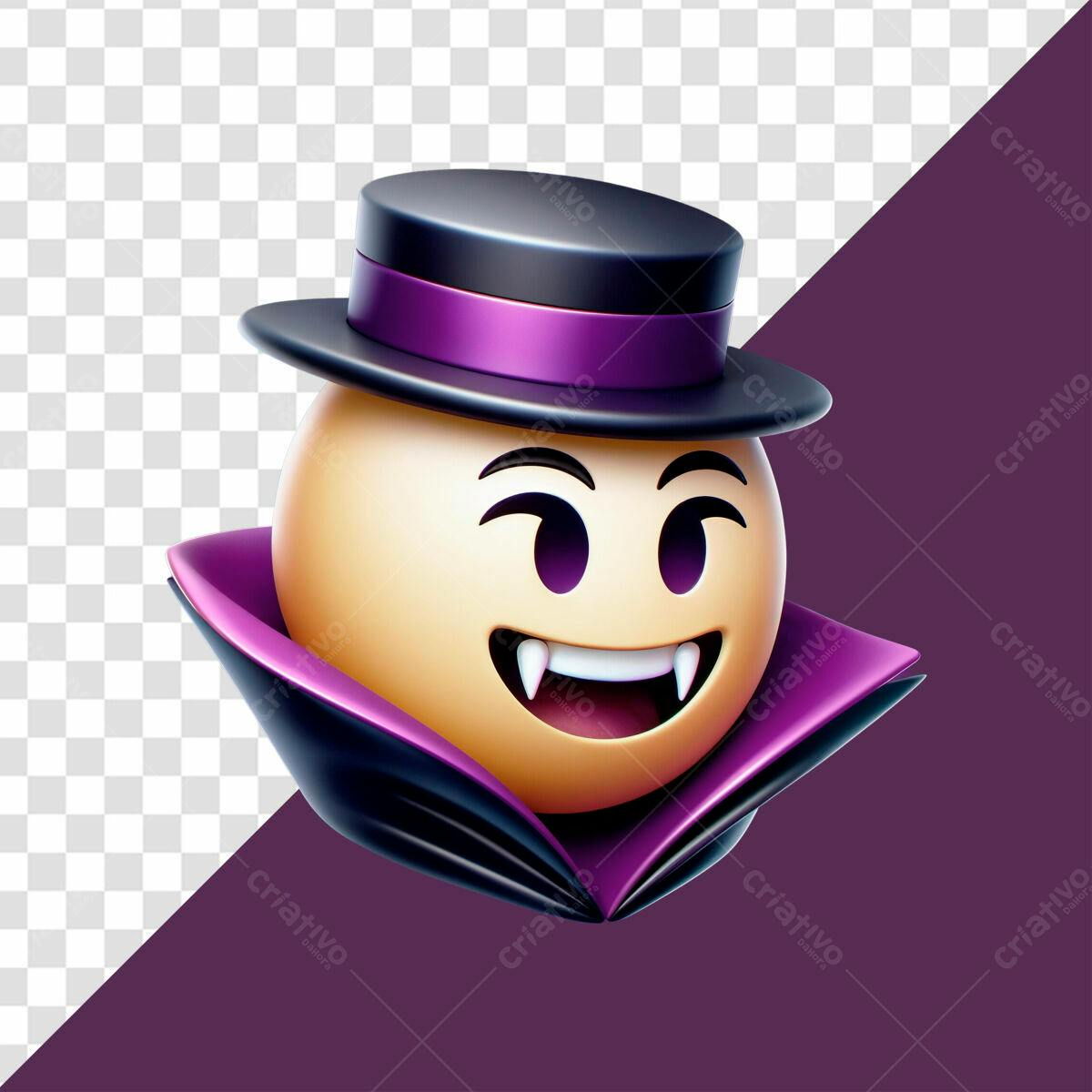 Emoji Vampiro para o Halloween PSD Editável