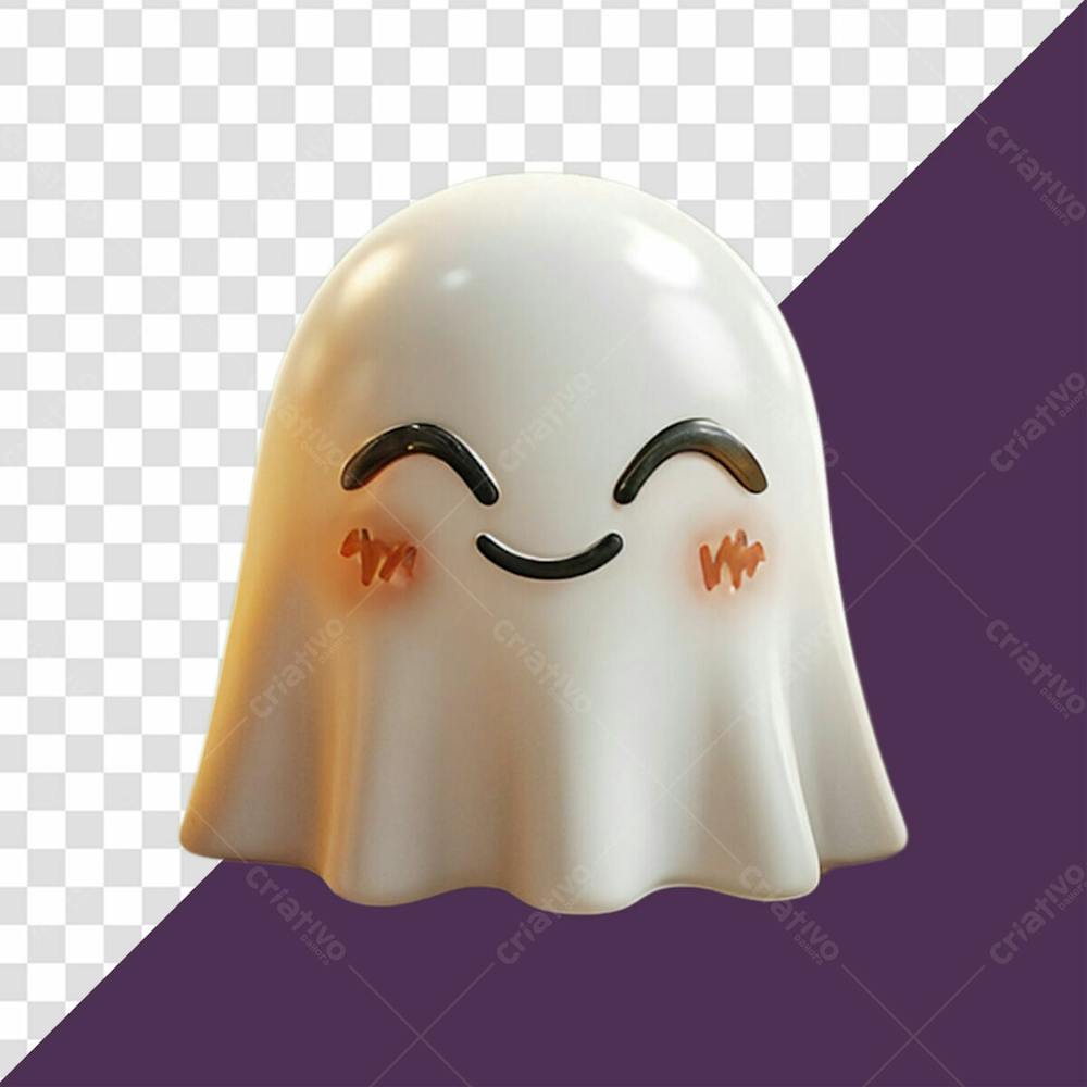 Emoji 3D De Um Fantasma Fofo Para Halloween