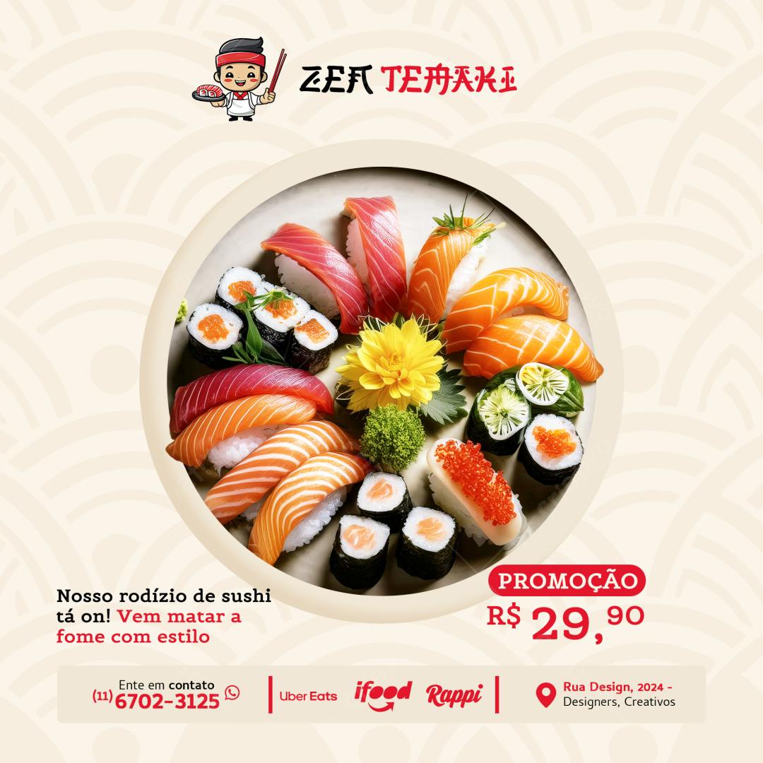 Flyer Rodízio de Sushi PSD Editável