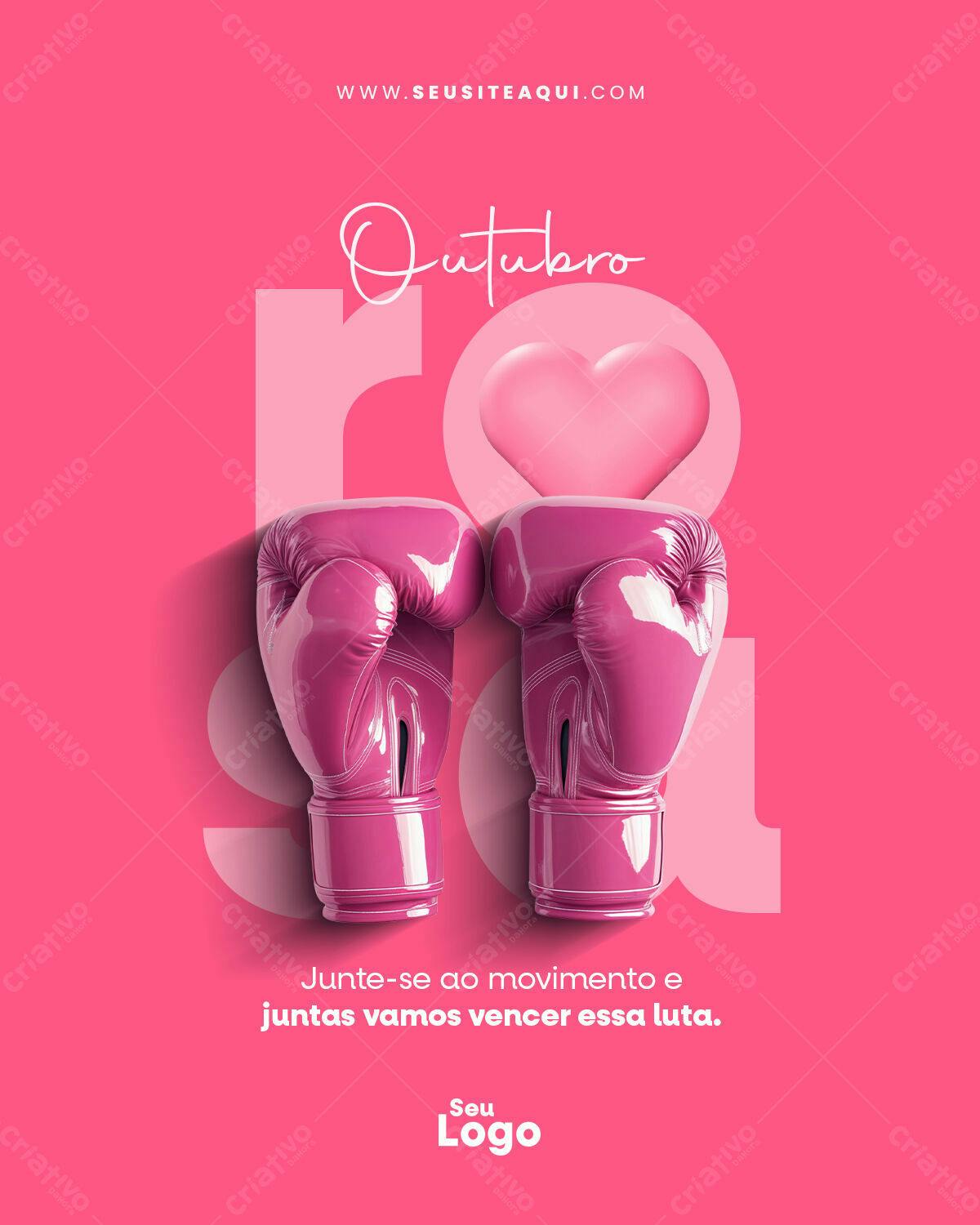 Flyer Outubro Rosa PSD Editável