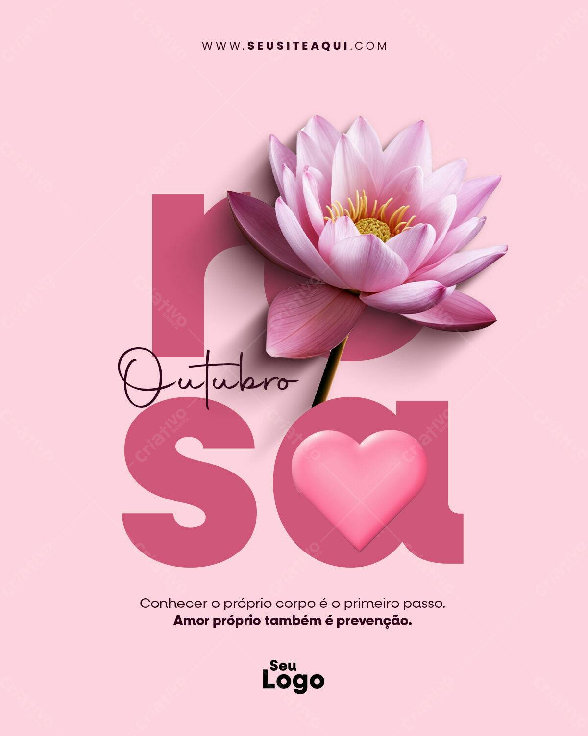 Flyer Outubro Rosa PSD Editável