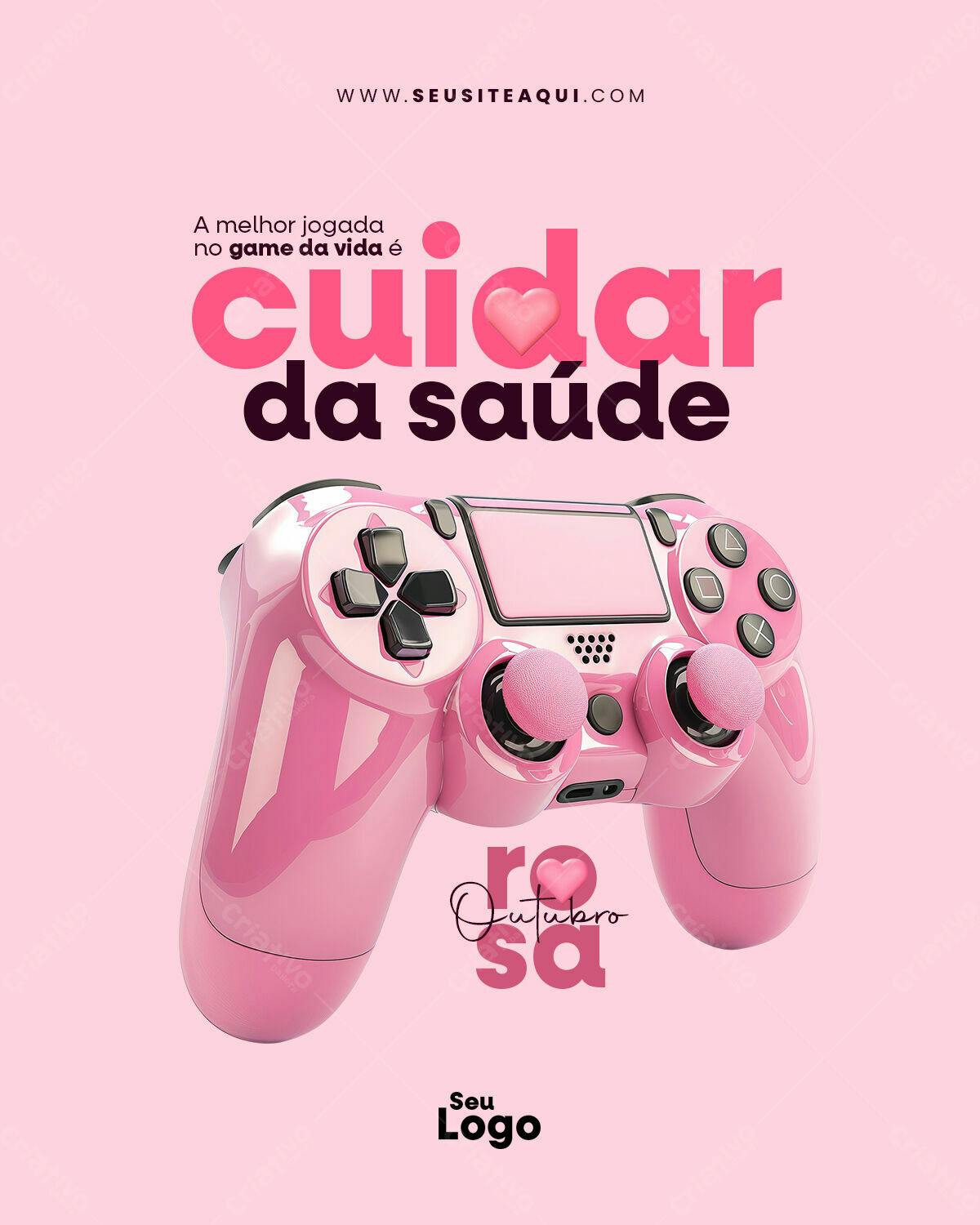 Flyer Outubro Rosa PSD Editável