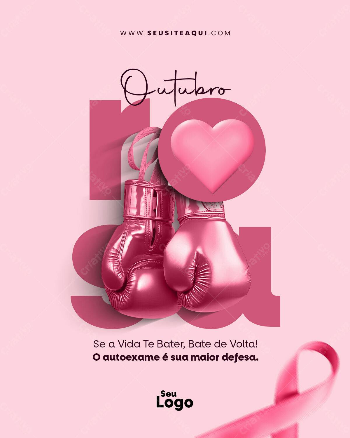 Flyer Outubro Rosa PSD Editável