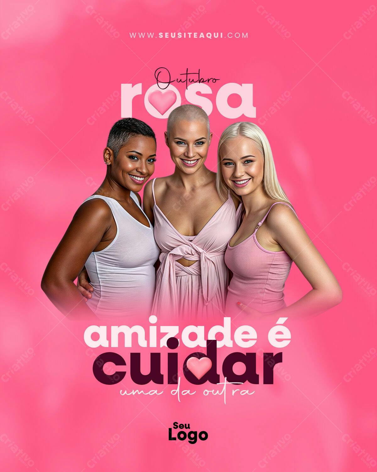 Flyer Outubro Rosa PSD Editável