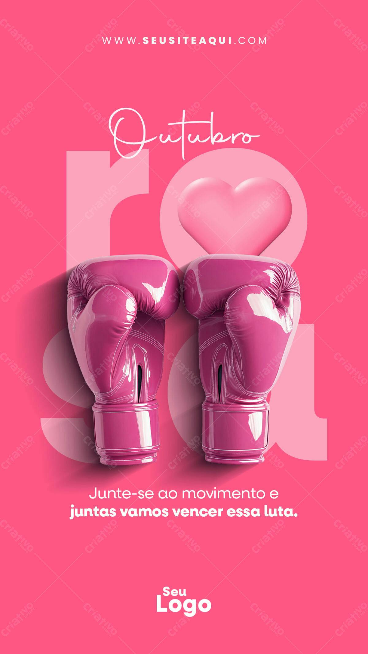 Flyer Outubro Rosa PSD Editável