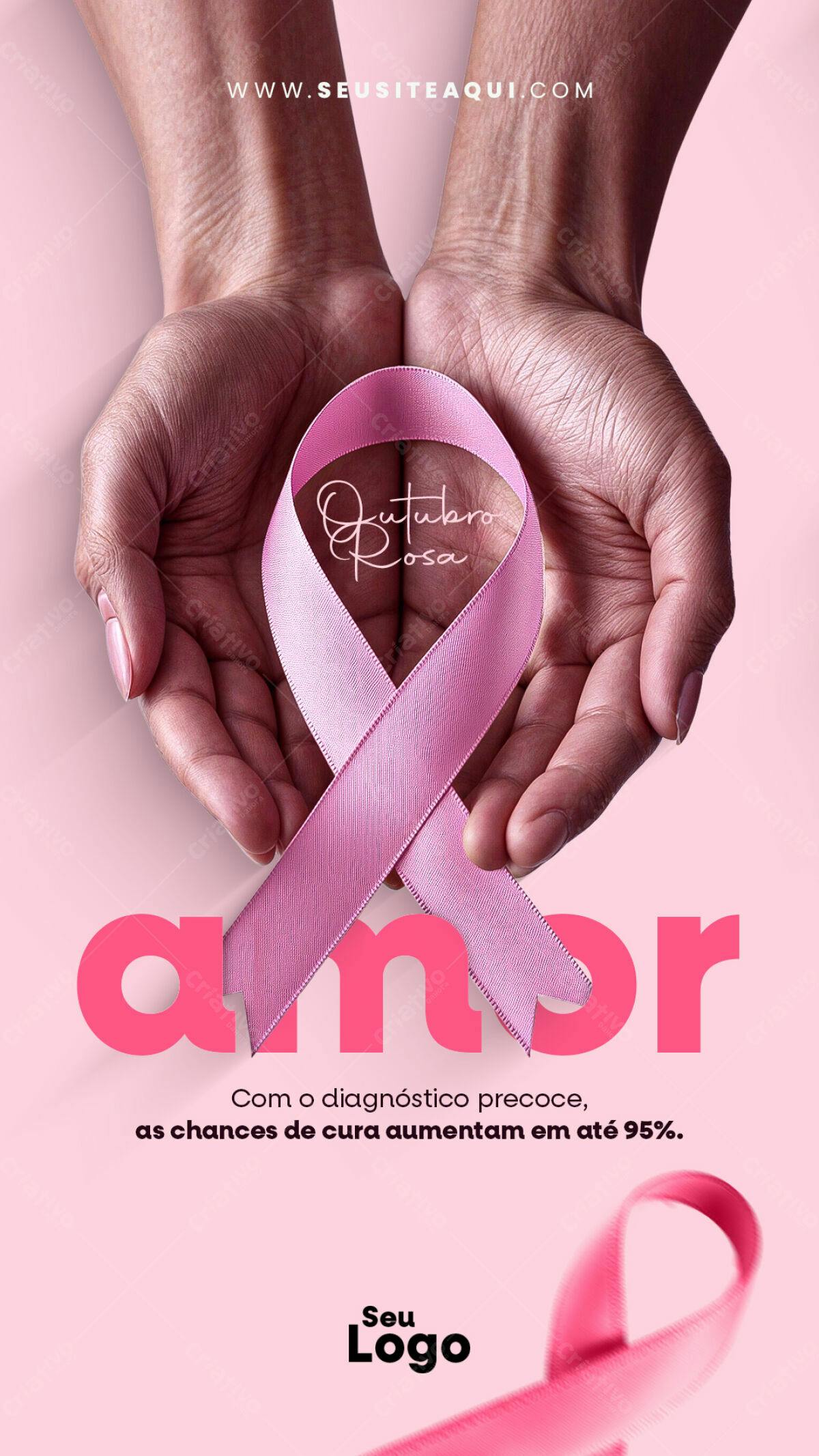 Flyer Outubro Rosa PSD Editável