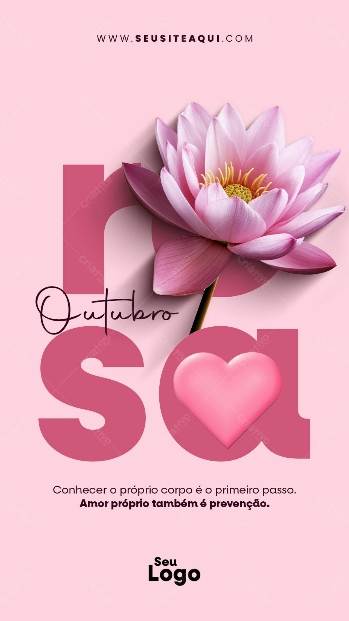 Flyer Outubro Rosa PSD Editável