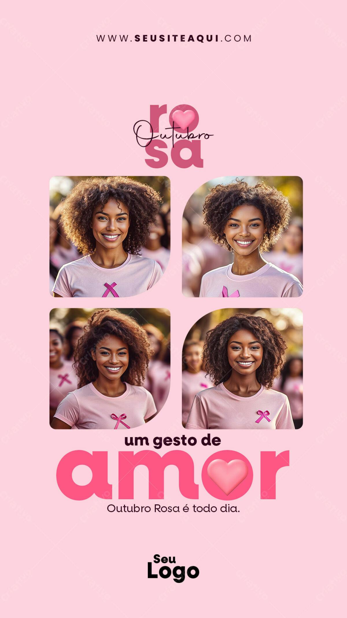 Flyer Outubro Rosa PSD Editável