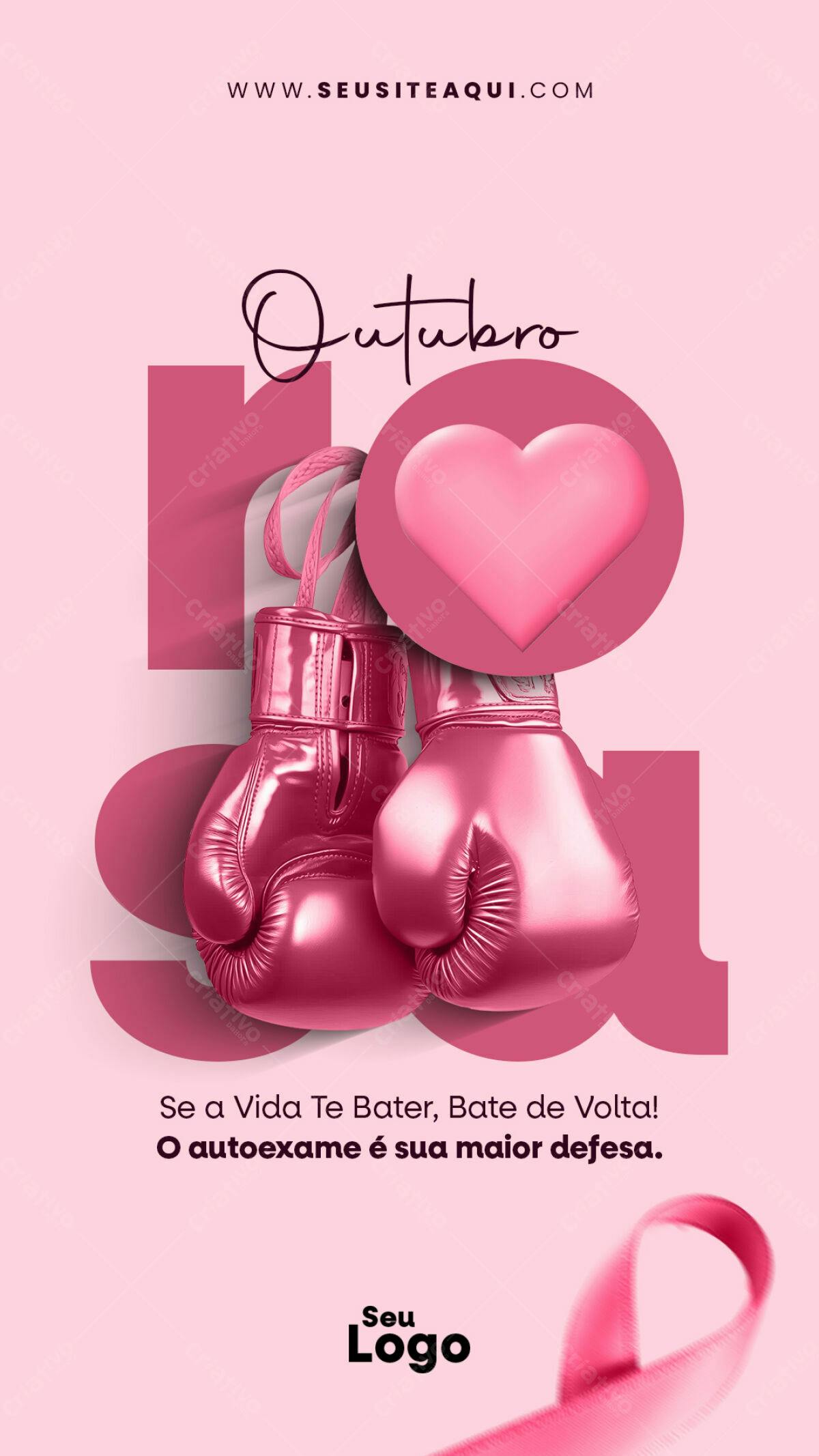 Flyer Outubro Rosa PSD Editável