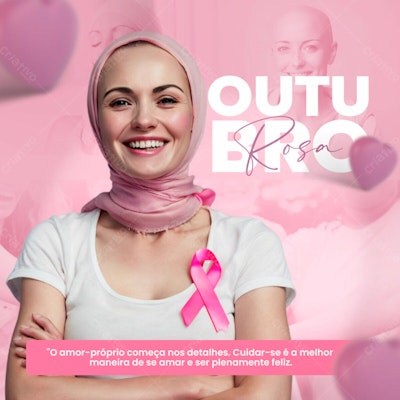 Post para Outubro Rosa PSD Editável