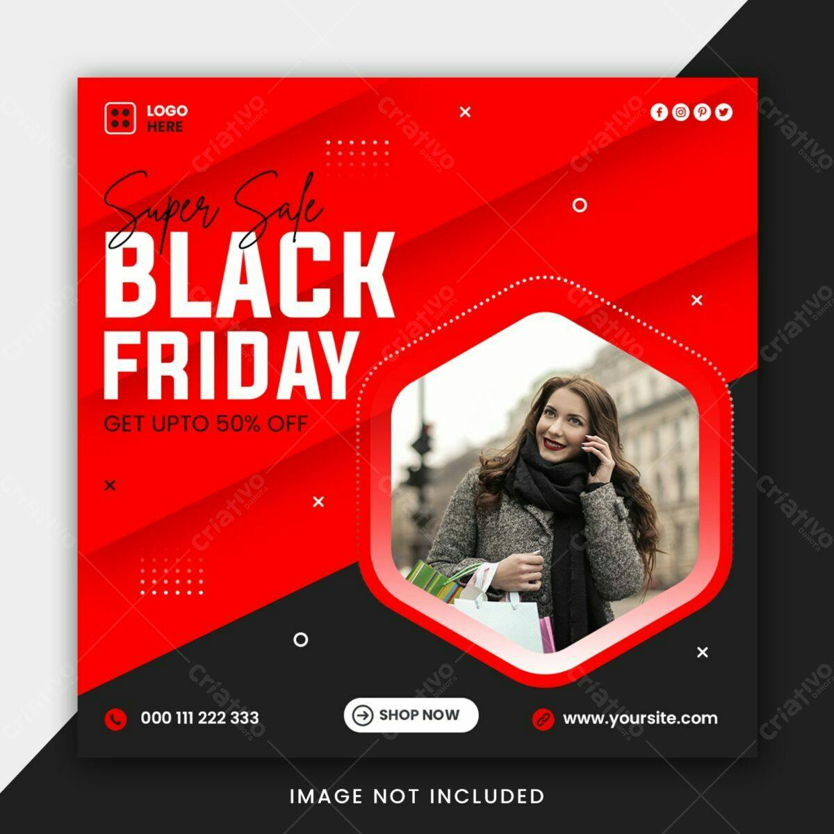 Post para Black Friday PSD Editável