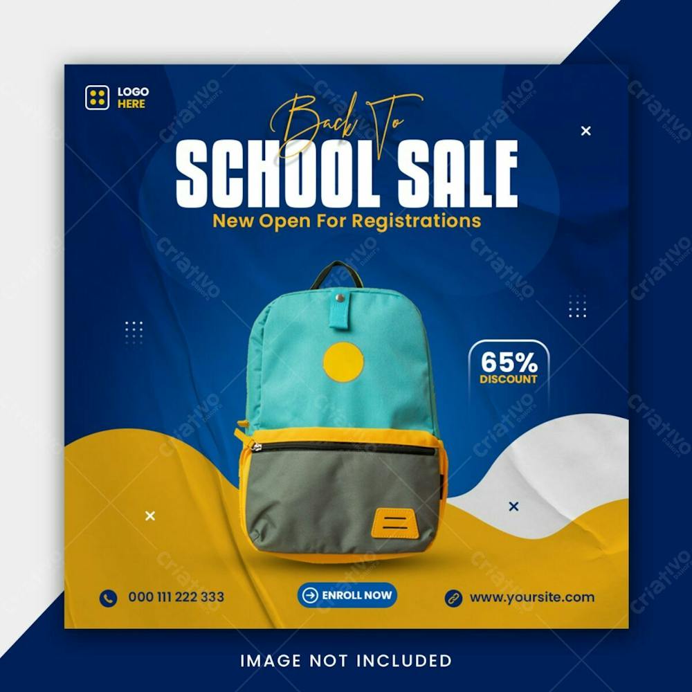 Back To School Bag Sale Social Media Post Banner Template 