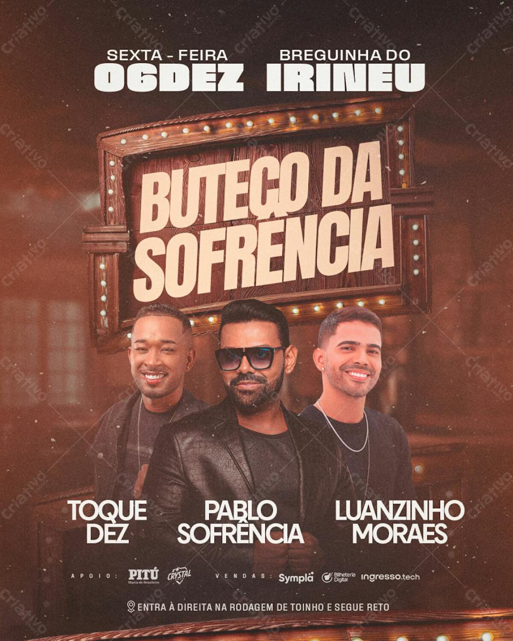 Flyer Evento Buteco Da Sofrência Feed Psd Editável