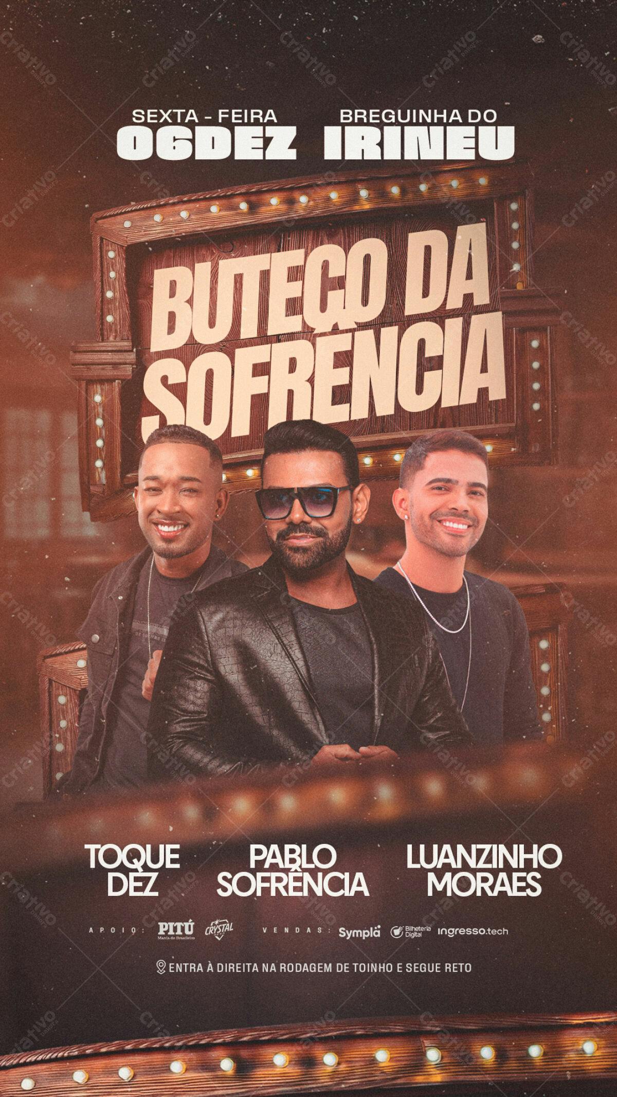Flyer Buteco da Sofrência PSD Editável
