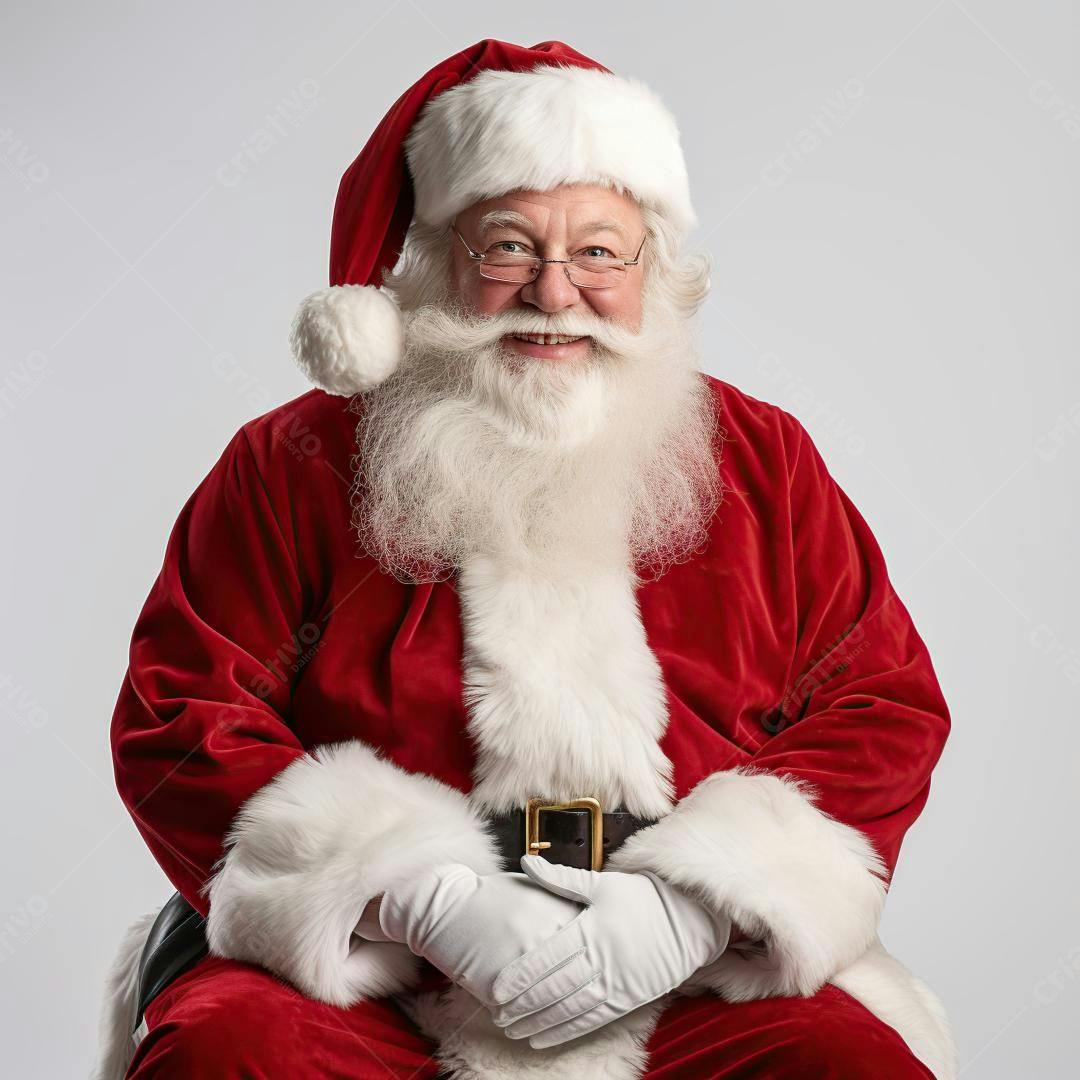 Papai Noel alegre vestindo traje vermelho