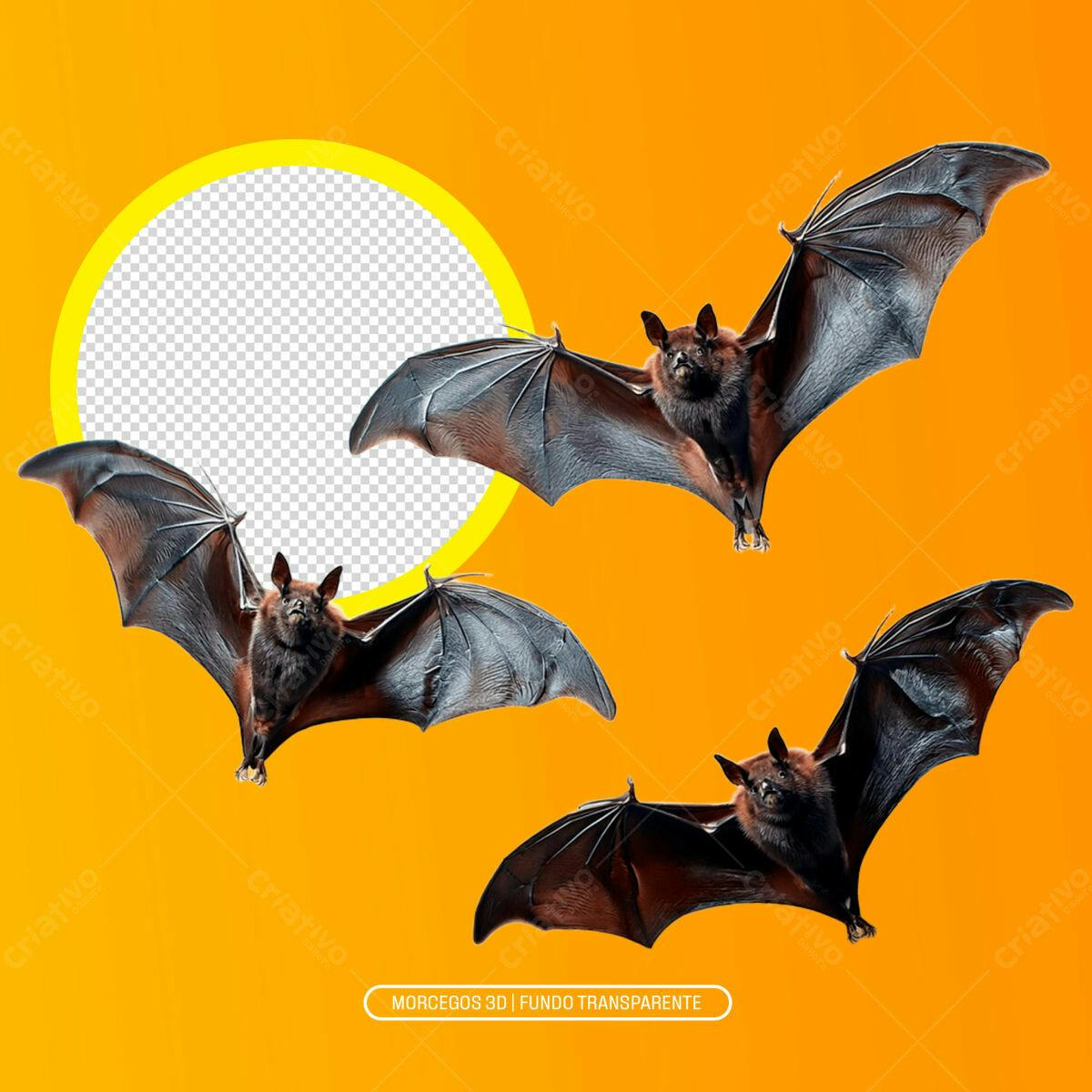 Post para Halloween com Morcegos PSD Editável