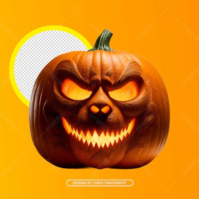 Abóbora Halloween 3D Sem Fundo Png Fundo Transparente 2