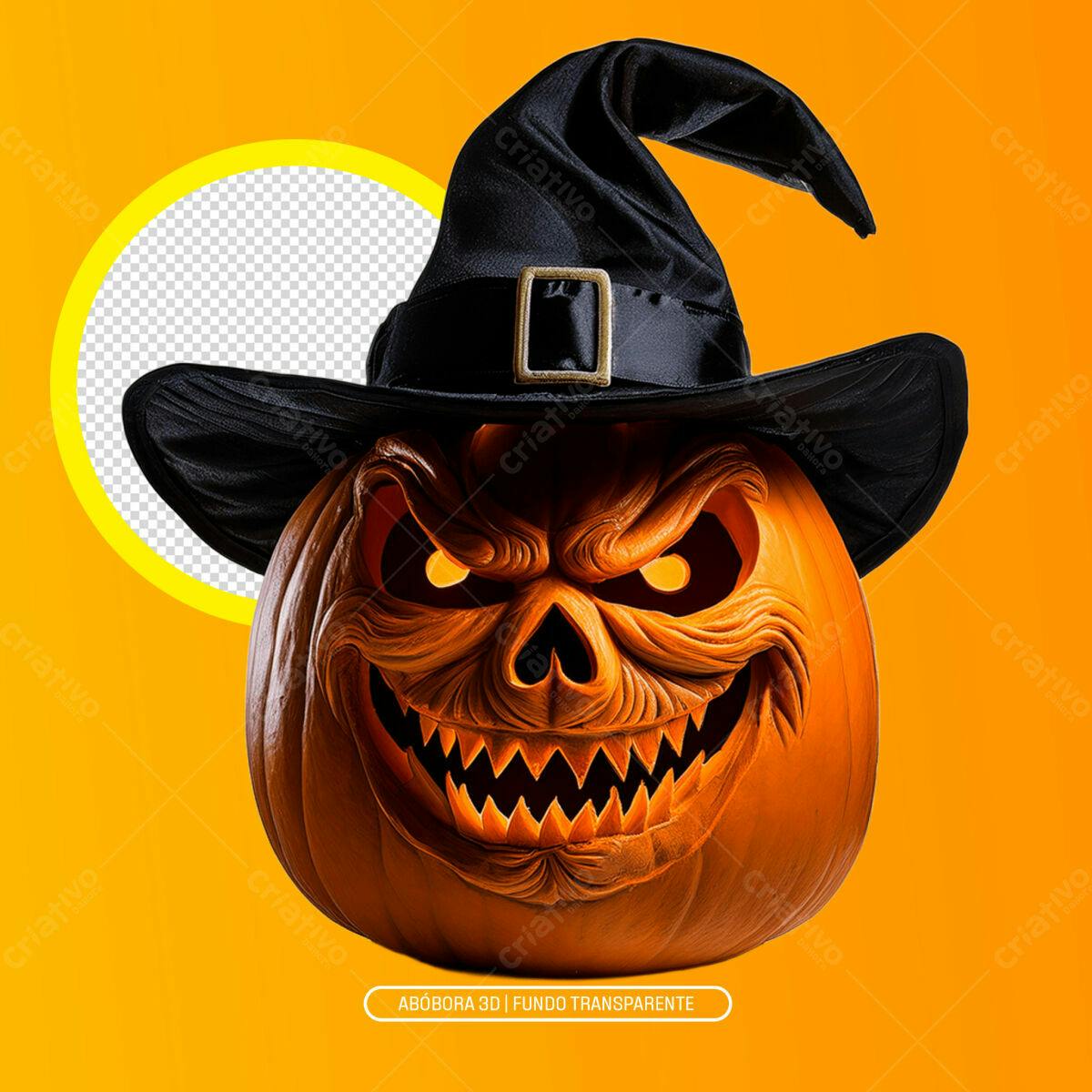PSD Abóbora 3D para Halloween Editável