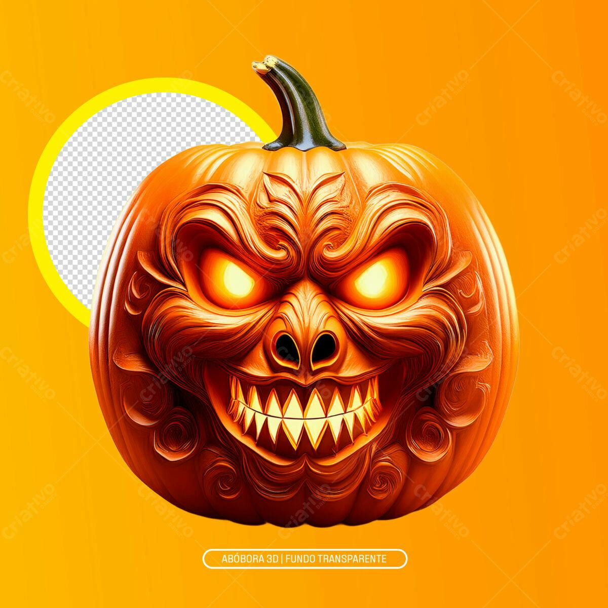 Imagem Halloween Abóbora 3D PNG com fundo transparente