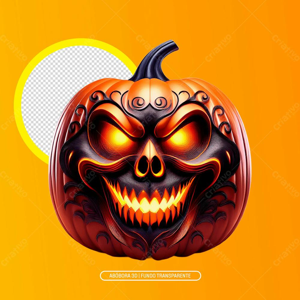 Abóbora Halloween 3D Sem Fundo Png Fundo Transparente 8