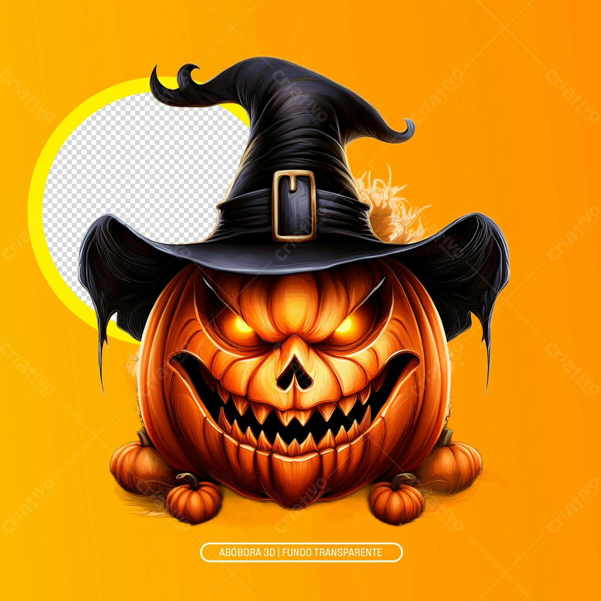 Icone Halloween Abóbora com Chapeu PNG com fundo transparente