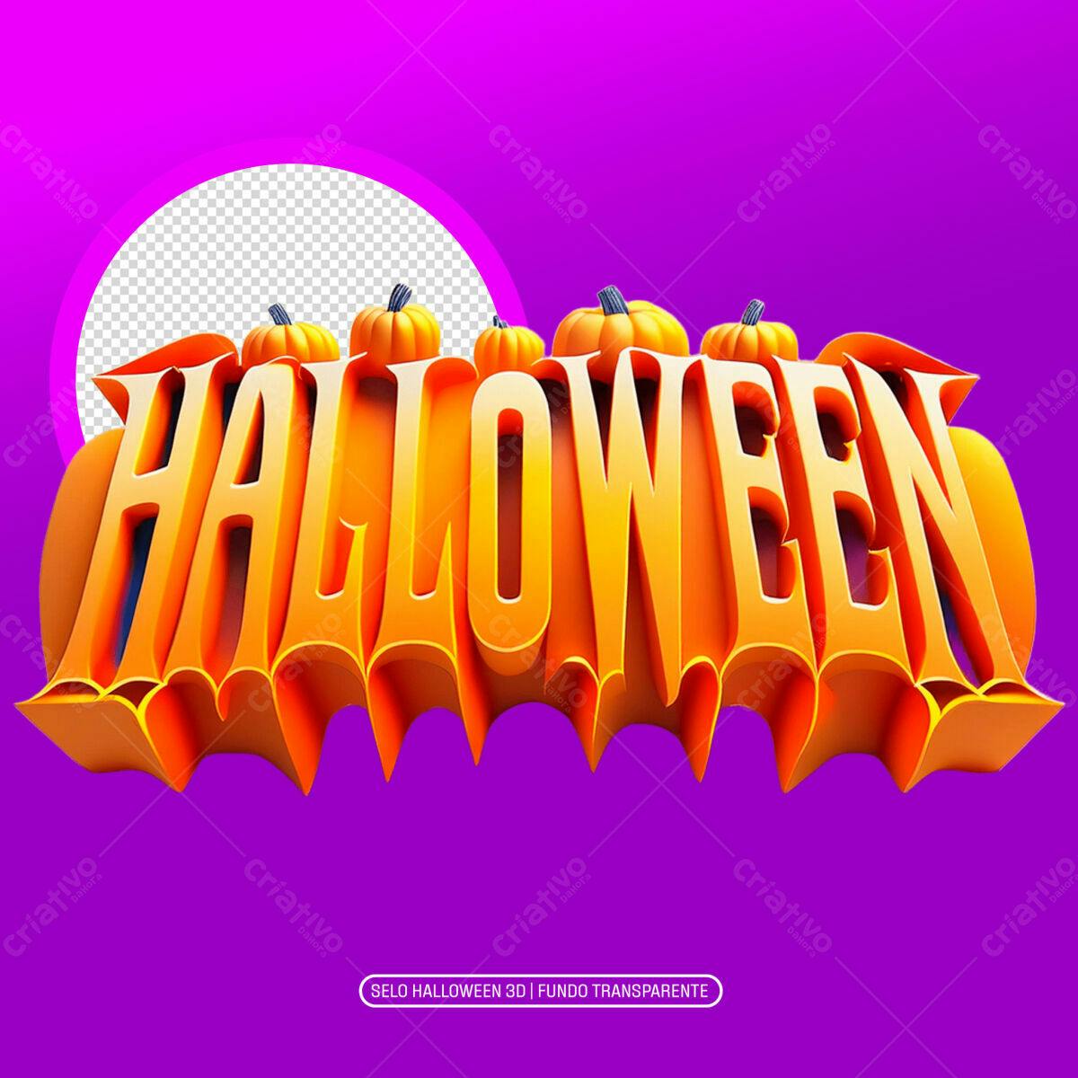 Selo Halloween 3D PSD Editável