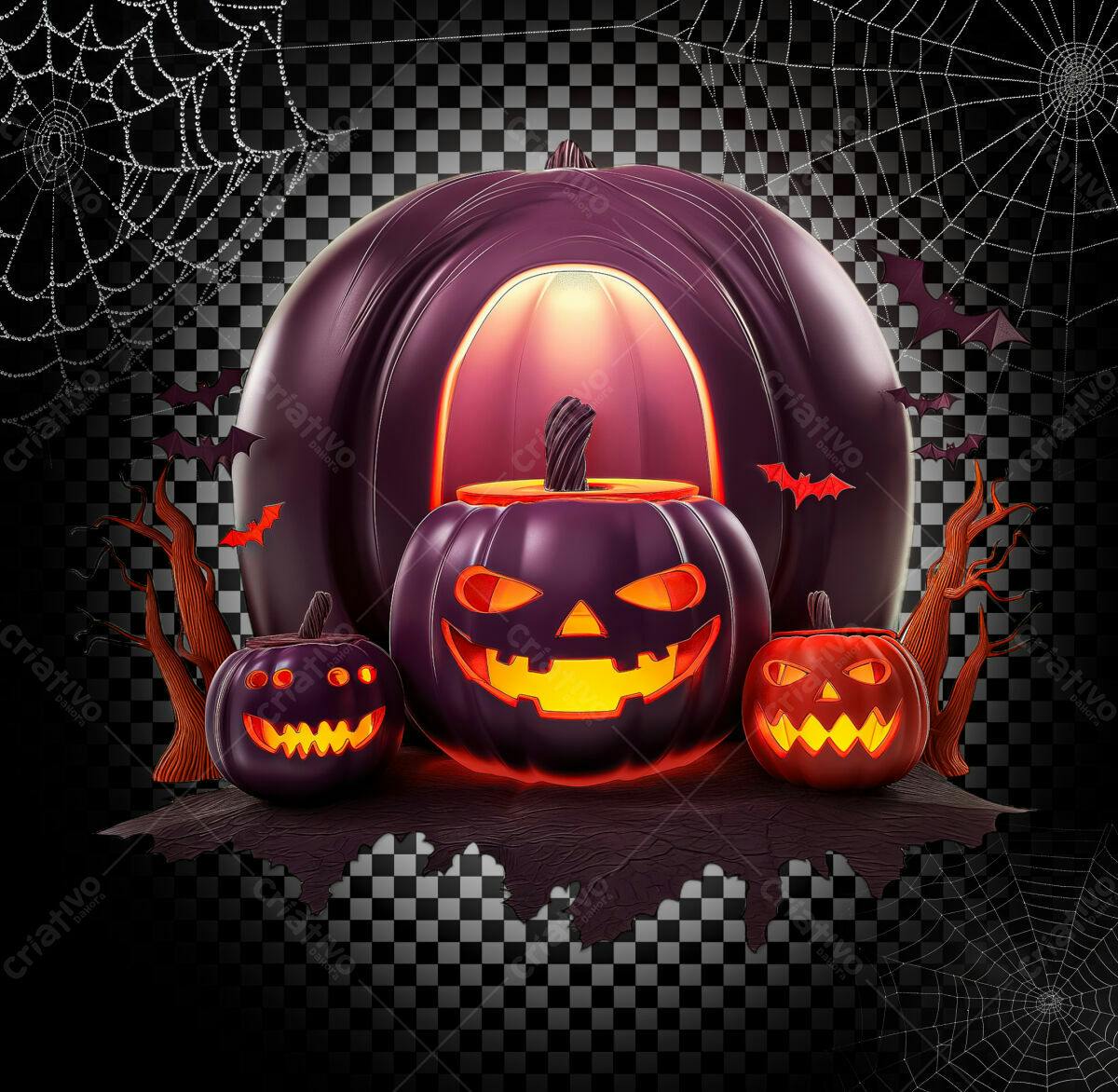 Flyer de Halloween com Abóboras PSD Editável