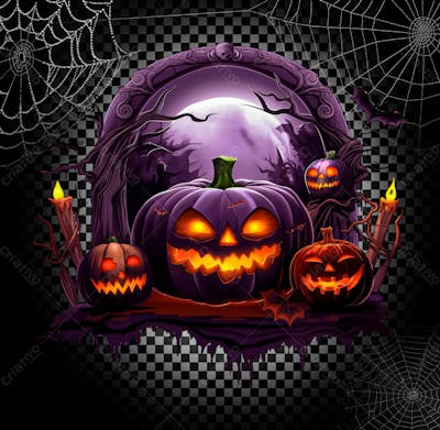 Elemento Para Composição 3D Para Halloween Isolado Sobre Um Fundo Transparente
