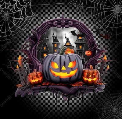 Elemento Para Composição 3D Para Halloween Isolado Sobre Um Fundo Transparente