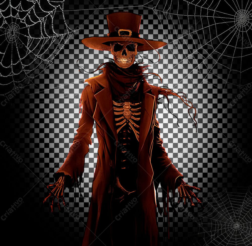 Espantalho Para Halloween Isolado Sobre Um Fundo Transparente