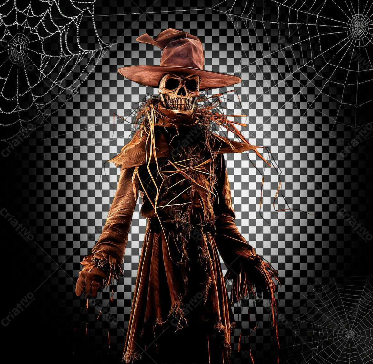 PSD Espantalho Terror Halloween Editável