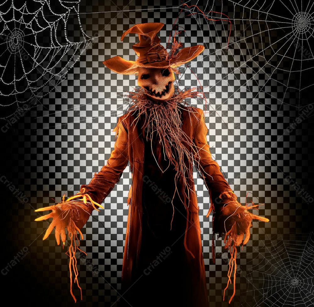 Espantalho Para Halloween Isolado Sobre Um Fundo Transparente