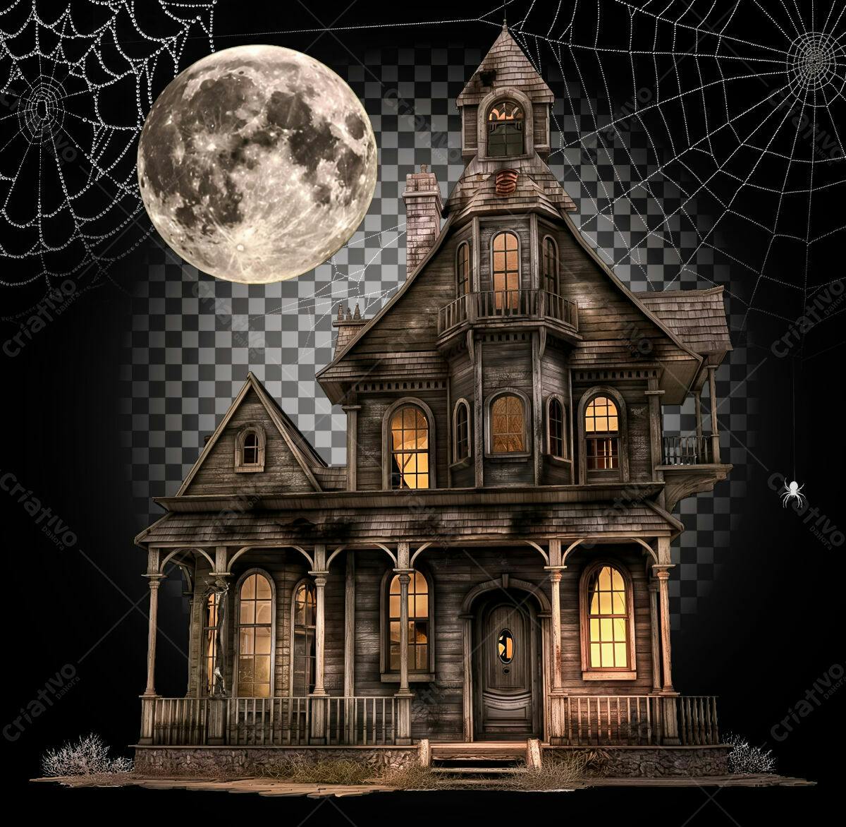 Casa Mal-Assombrada para o Halloween PSD Editável