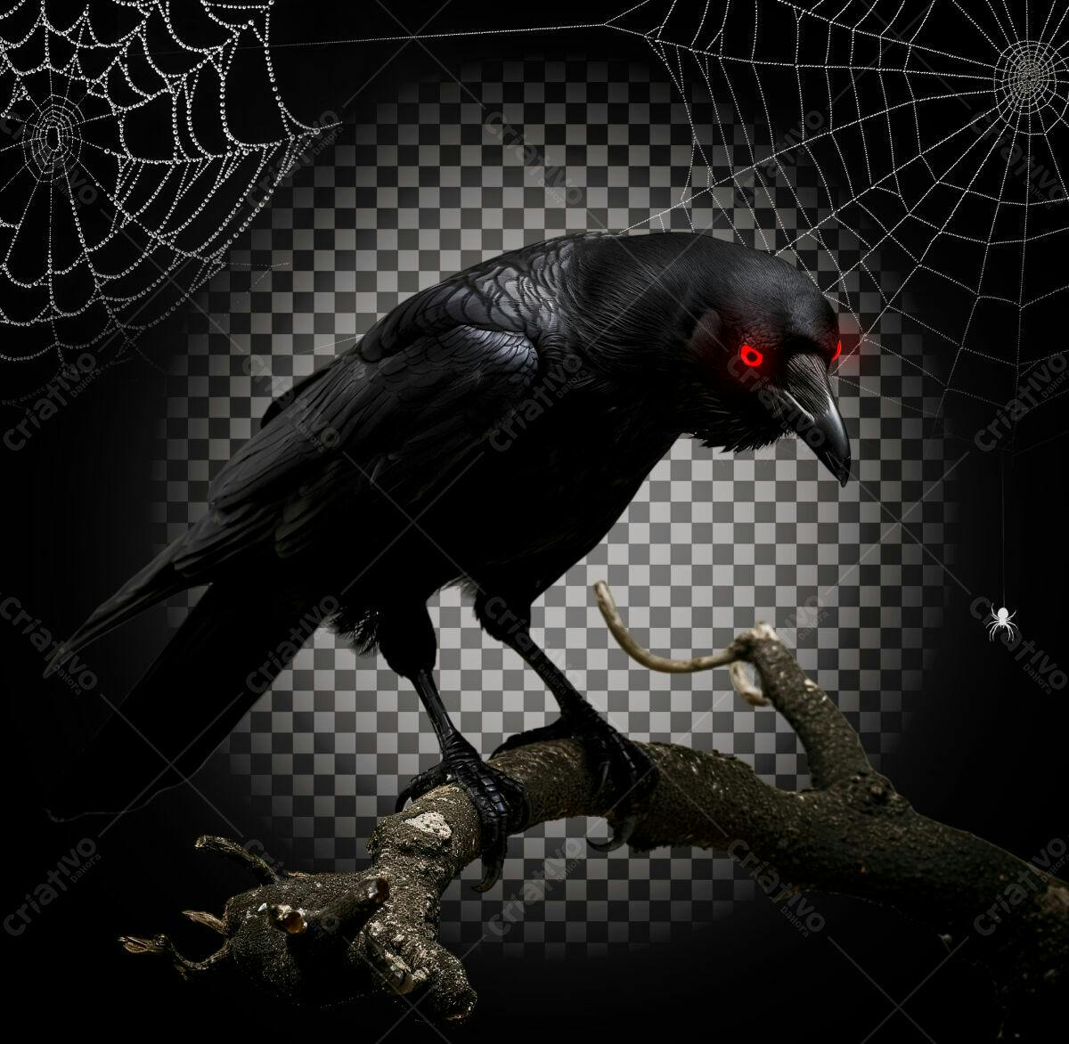 PSD Corvo Negro para Halloween PSD Editável